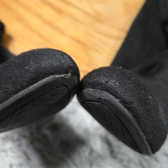 Unisa Womens Size 8.5 Retro Black Over the Knee Faux Suede High Heeled Boots - Picture 5 of 10